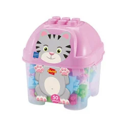 Abrick Bouwblokken Kat in Opbergbox - 50dlg.