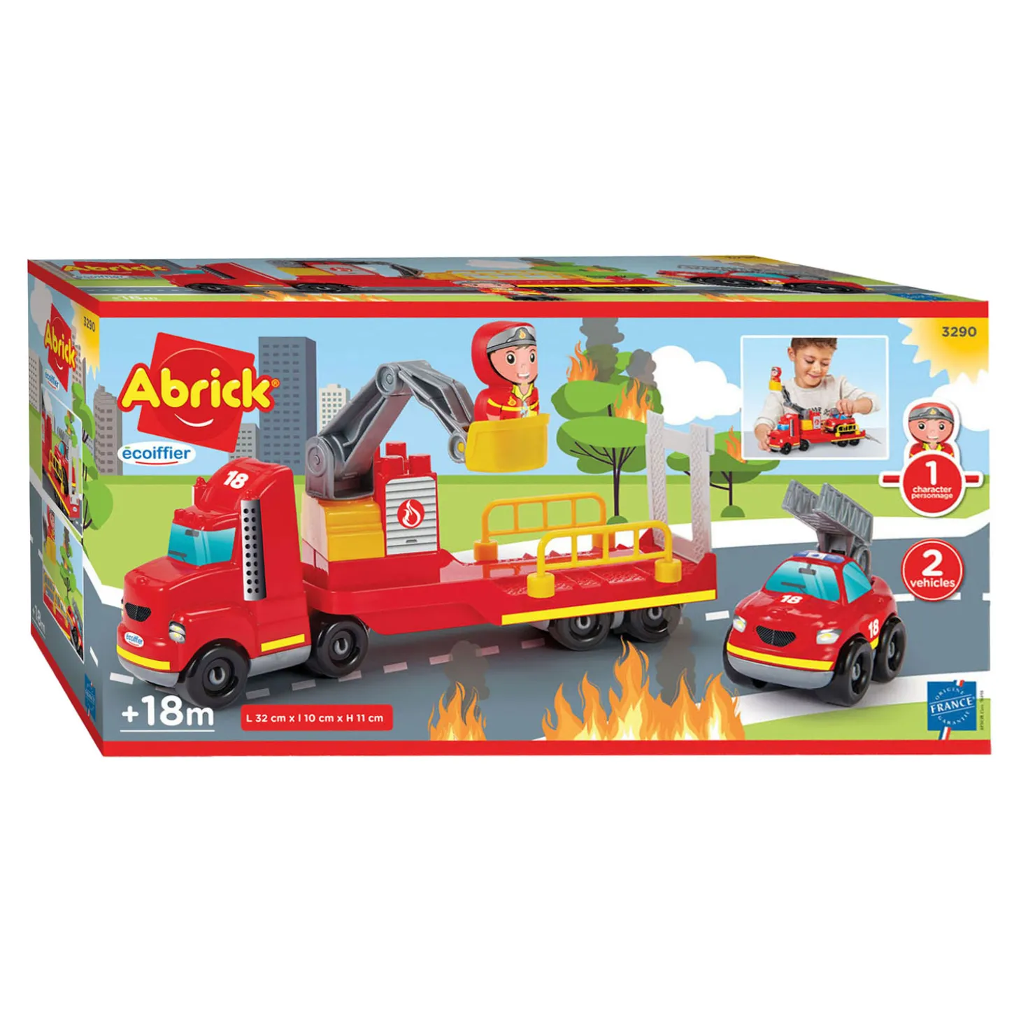 Abrick Brandweerwagen met Brandweerauto