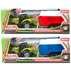 Ackers Ville Tractor en Trailer met Licht en Geluid, 10cm