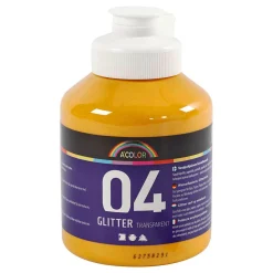 Acrylverf Glitter voor Kinderen - Warm Geel, 500ml