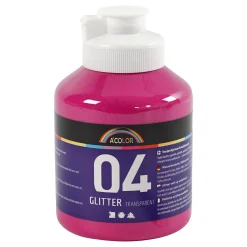 Acrylverf Glitter voor Kinderen - Roze, 500ml
