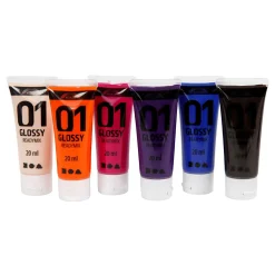 Acrylverf voor Kinderen Glossy Extra Kleuren, 6x20ml