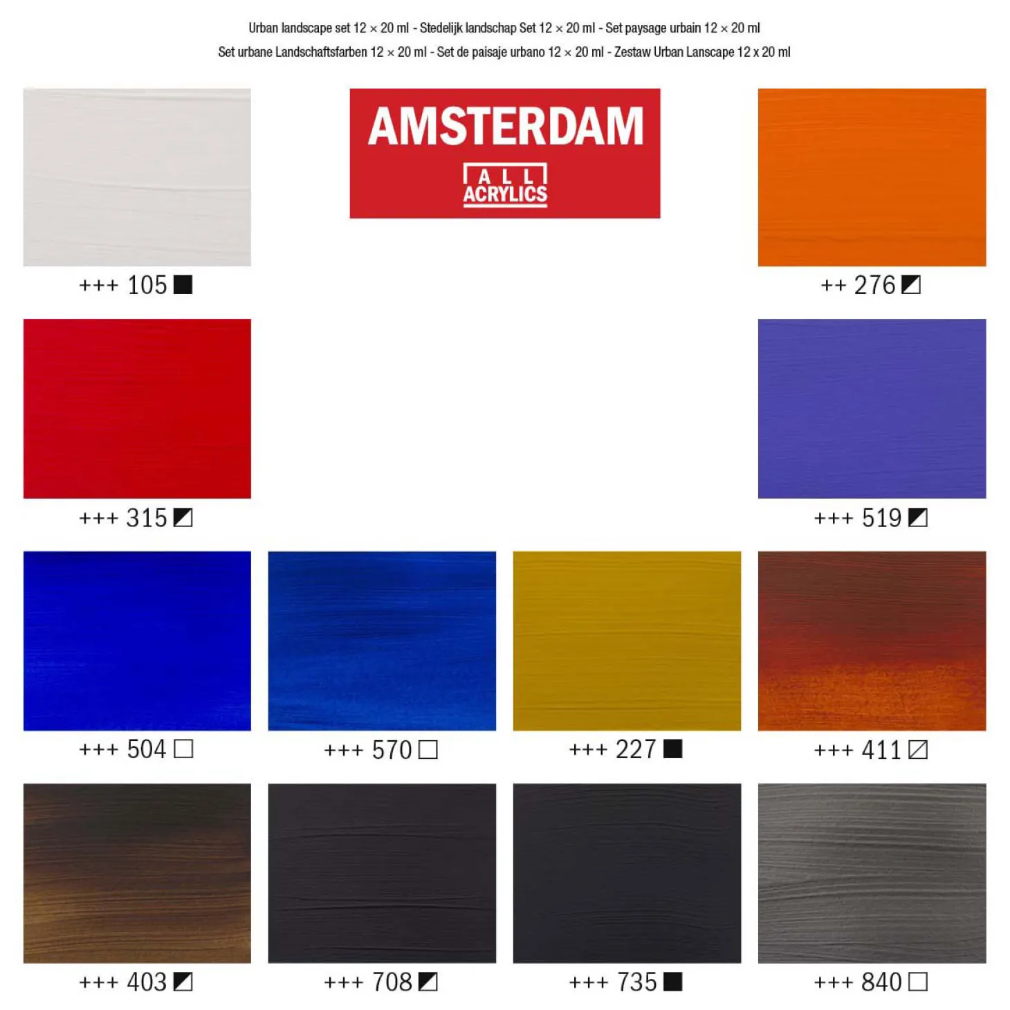 Amsterdam Standard Series Acrylverf Urban Landschap Set 20ml, 12dlg.
