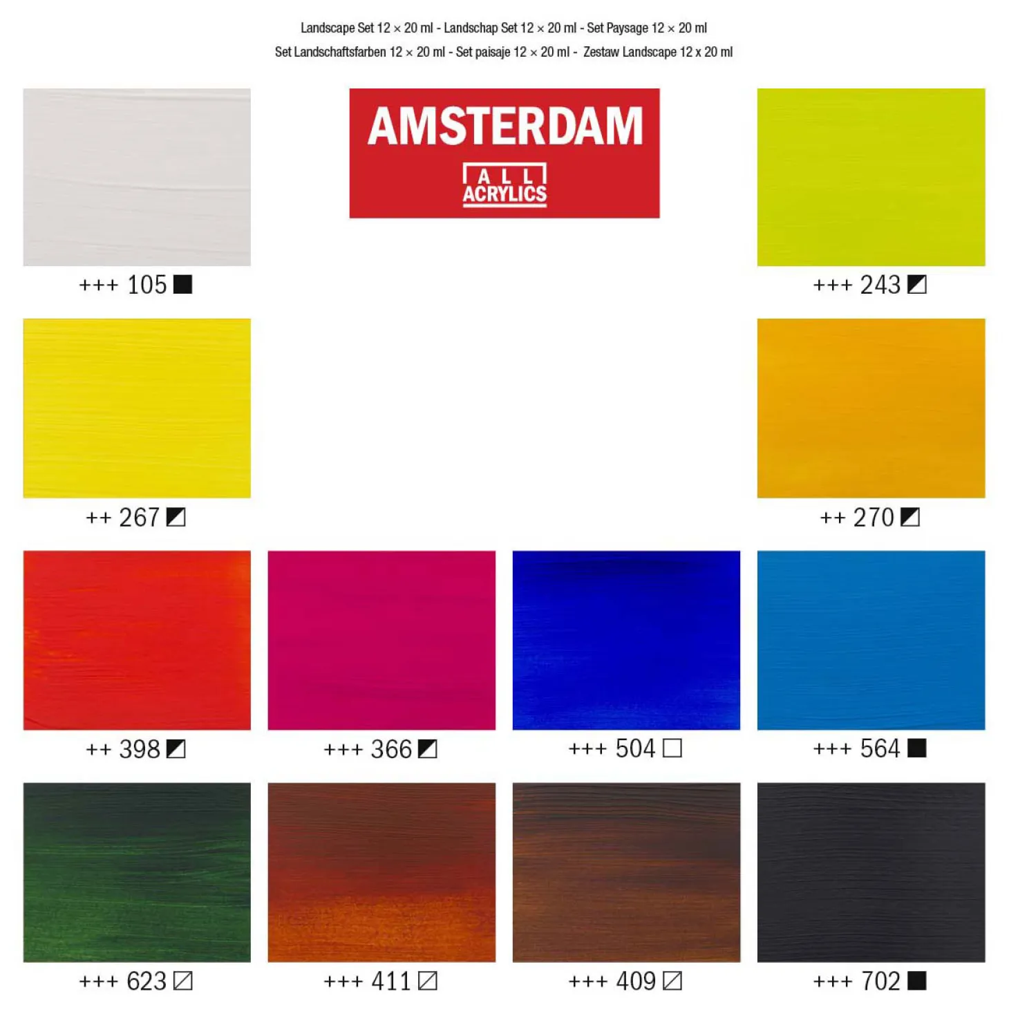 Amsterdam Standard Series Acrylverf Landschap Set 20ml, 12dlg.