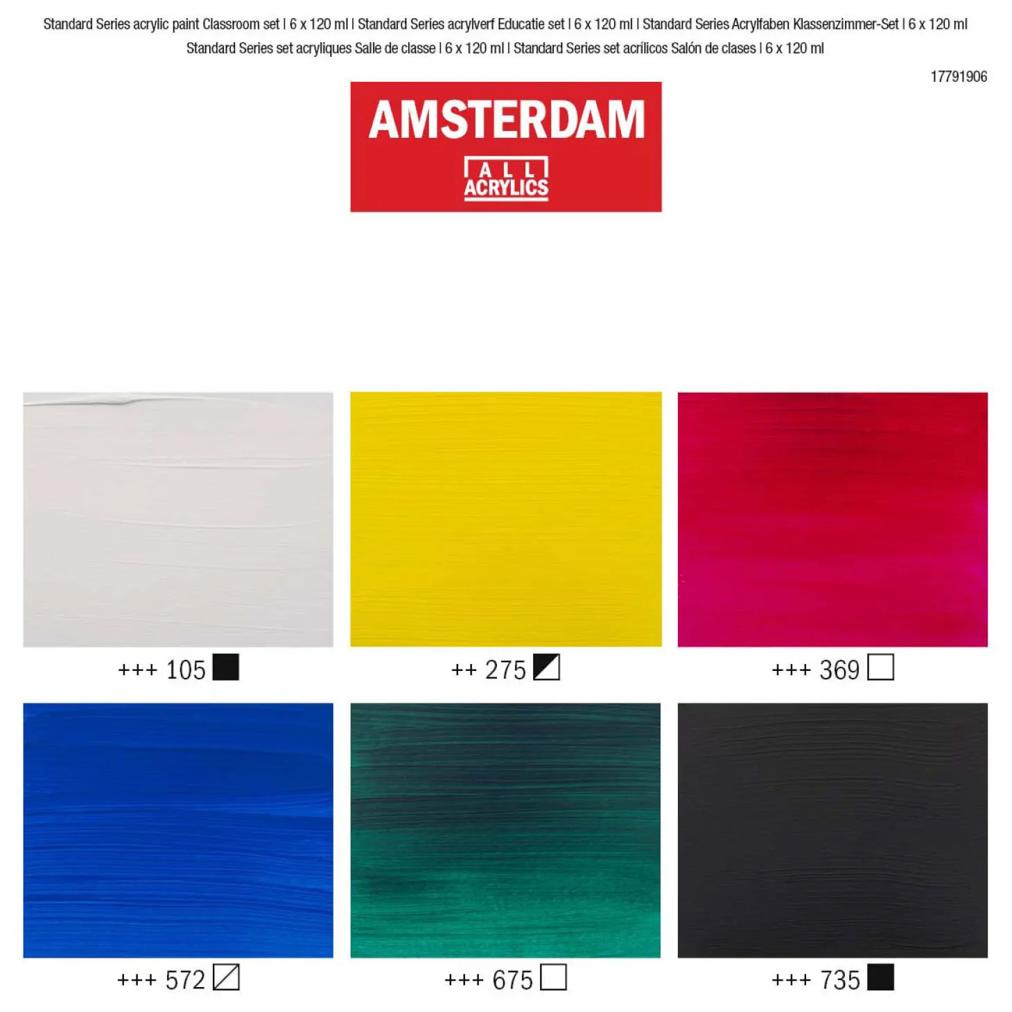Amsterdam Standard Series Acrylverf Educatie Set 120ml, 6dlg.