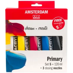 Amsterdam Standard Series Acrylverf Primaire Set 120ml, 5dlg. + 3 Doseertuiten