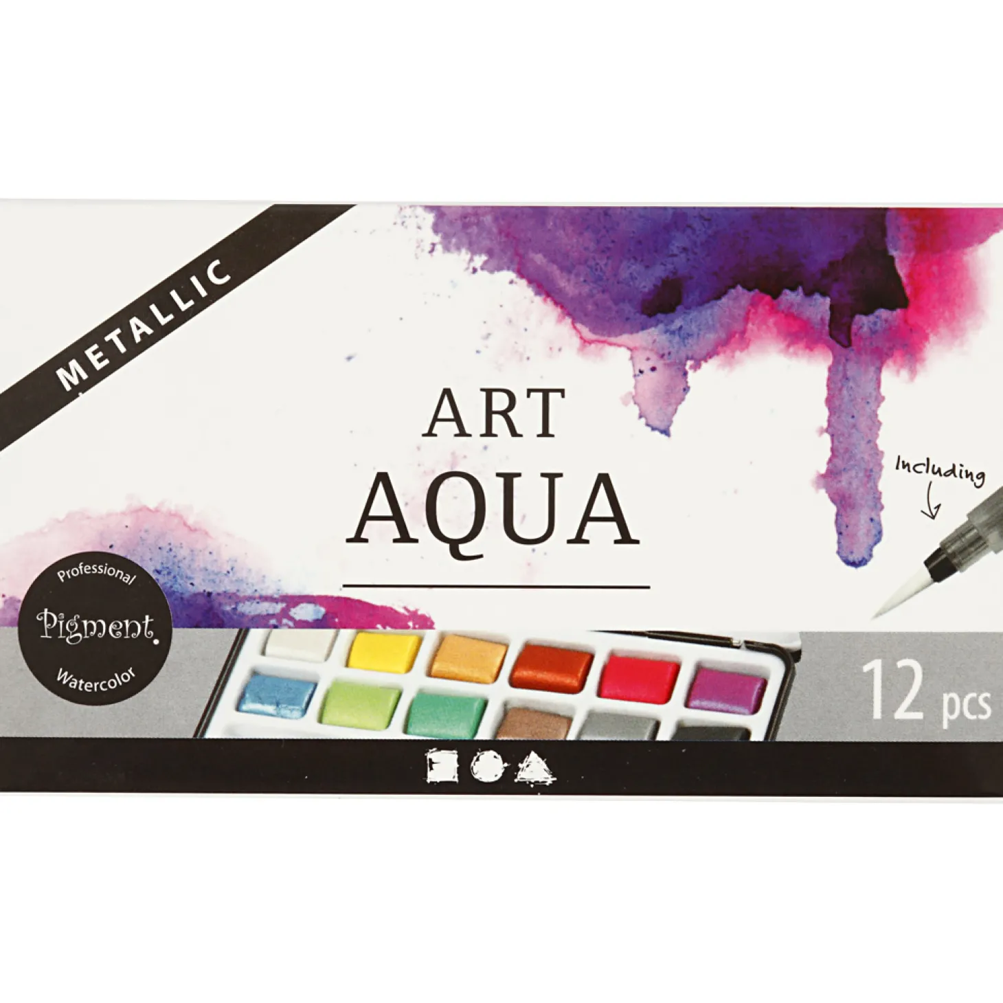 Art Aqua Aquarelverf Metallic, 12 Kleuren