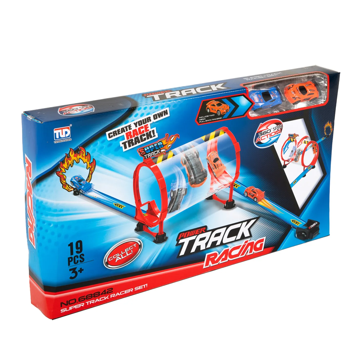 Auto Racebaan Set Koker Duel, 19dlg.