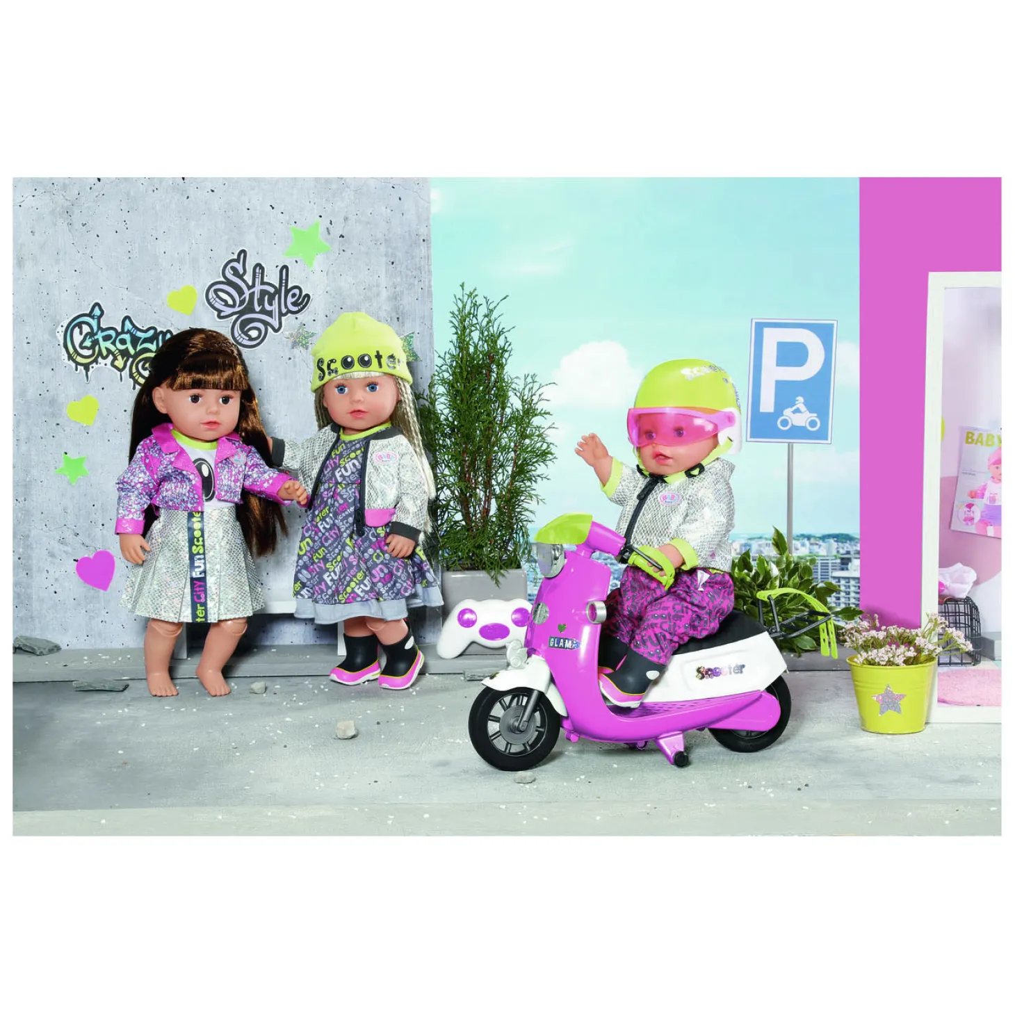 BABY born City Deluxe Scootercombinatie, 43cm