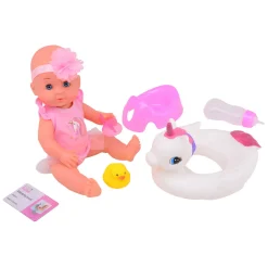 Baby Rose Drink- en Plaspop, 30cm met Accessoires