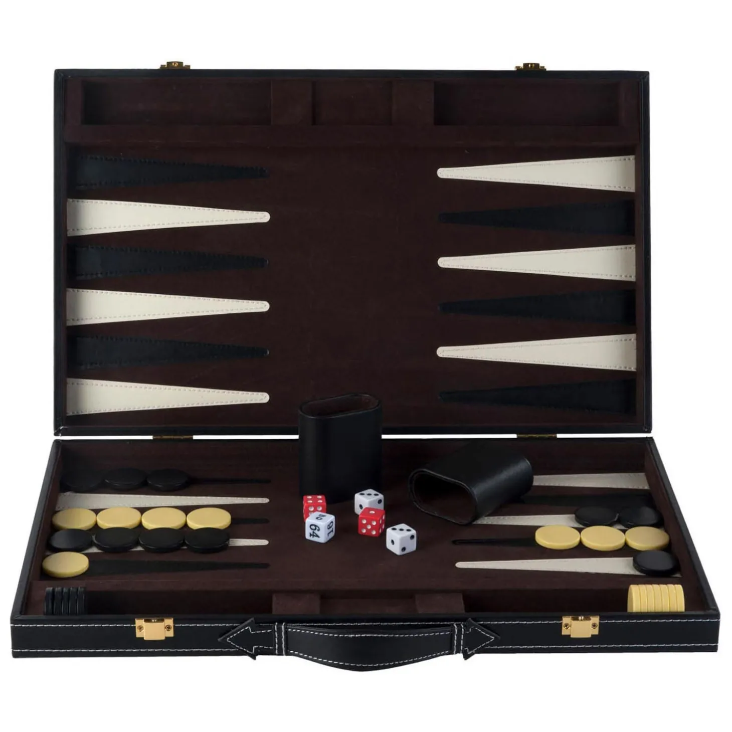 Backgammon 18 Bruin en Ivoor Klassiek Bordspel
