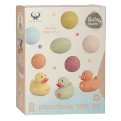 Badspeelgoed Set Met Sensorische Badballen & Badeendjes Pastel