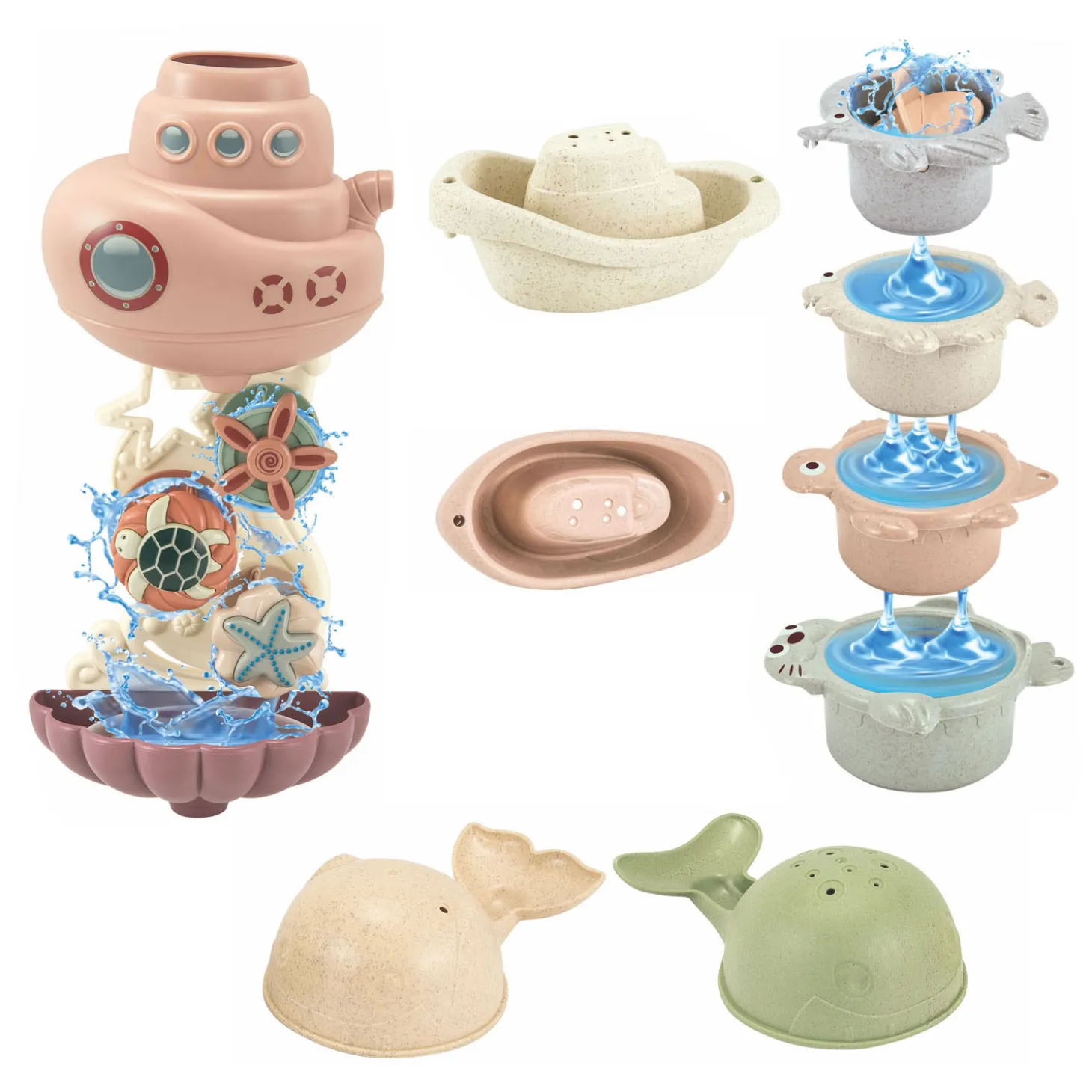 Badspeelset met Waterval Pastel