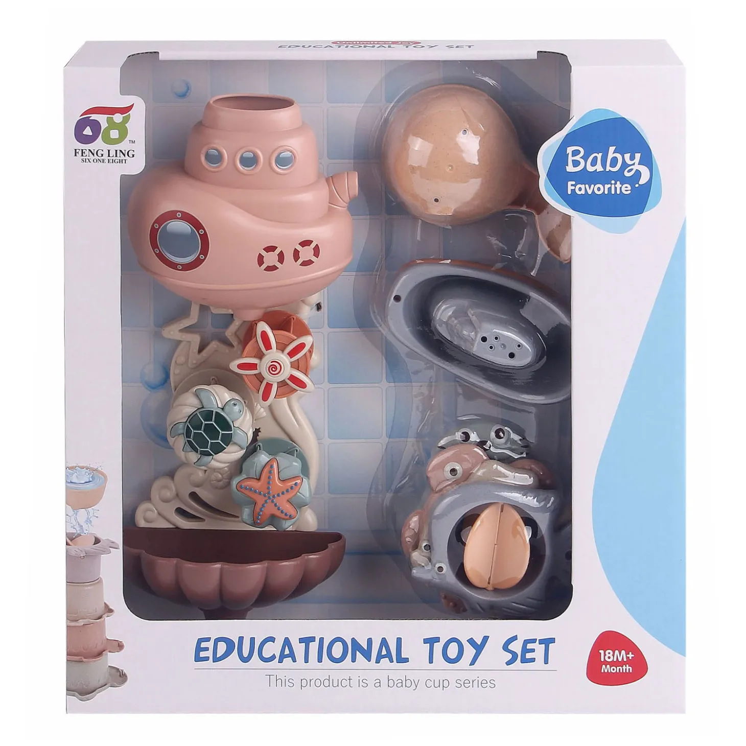 Badspeelset met Waterval Pastel