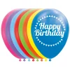 Ballonnen Happy Birthday Mix Kleuren 30cm, 8st.