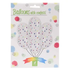 Ballonnen met Confetti Multi Kleuren, 8st.