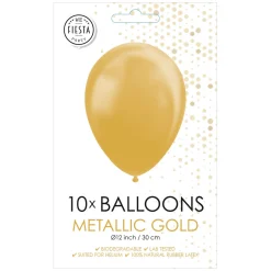 Ballonnen Metallic Goud 30cm, 10st.