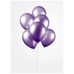 Ballonnen Metallic Paars 30cm, 10st.