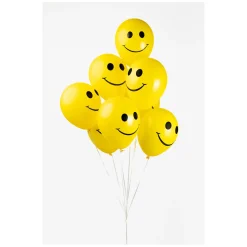 Ballonnen Smile Geel 30cm, 8st.