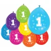 Ballonnen 2-zijdig Geprint Cijfer 1, 8st.