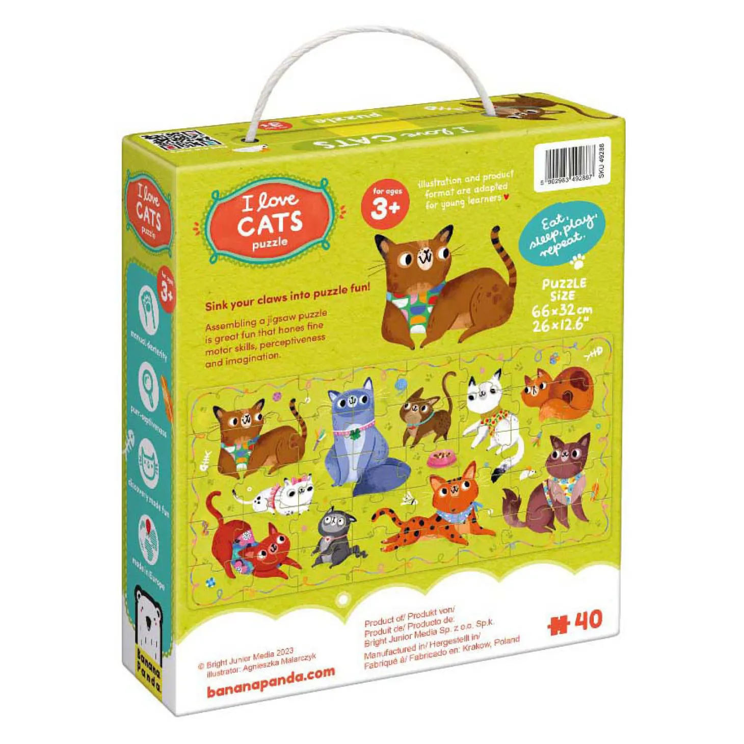 Banana Panda - Ik Hou van Katten Puzzel - 60st.