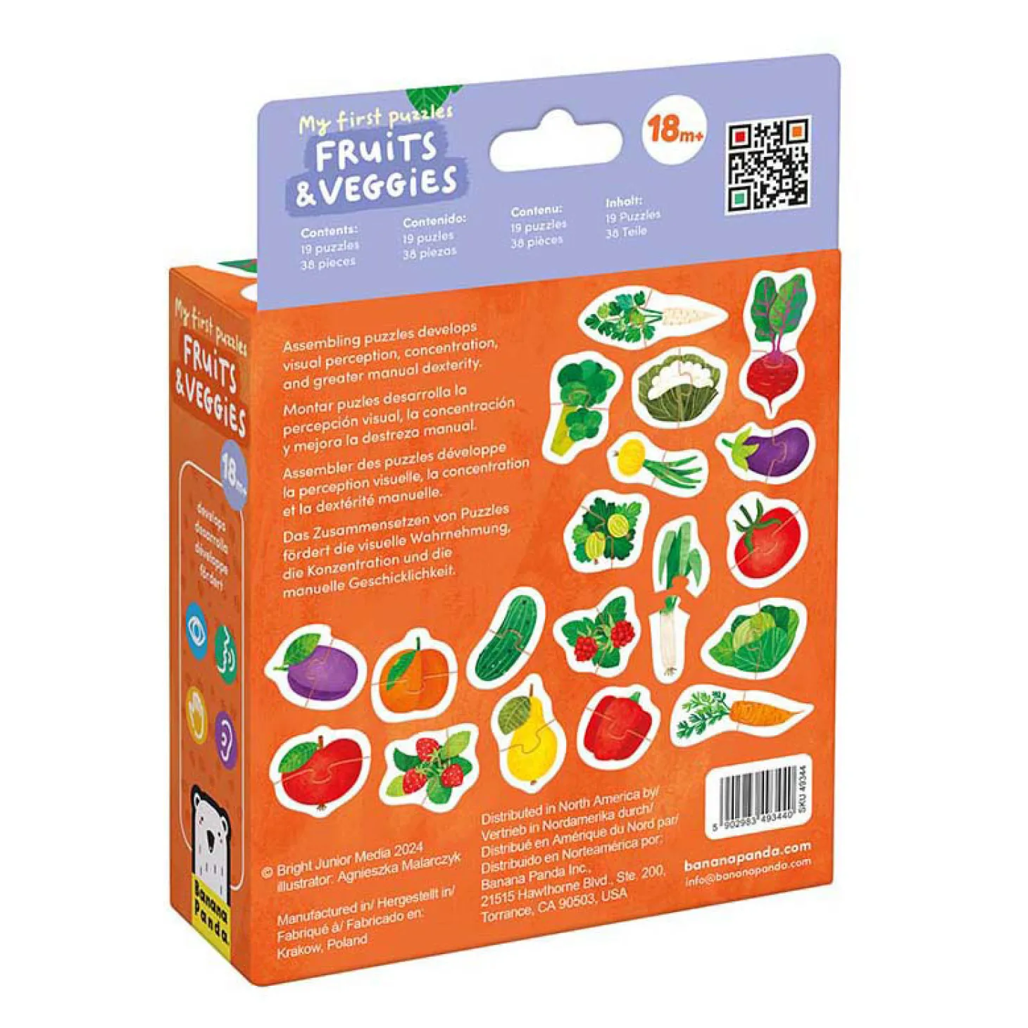 Banana Panda - Mijn Eerste Puzzels Fruit & Groenten, 19st.