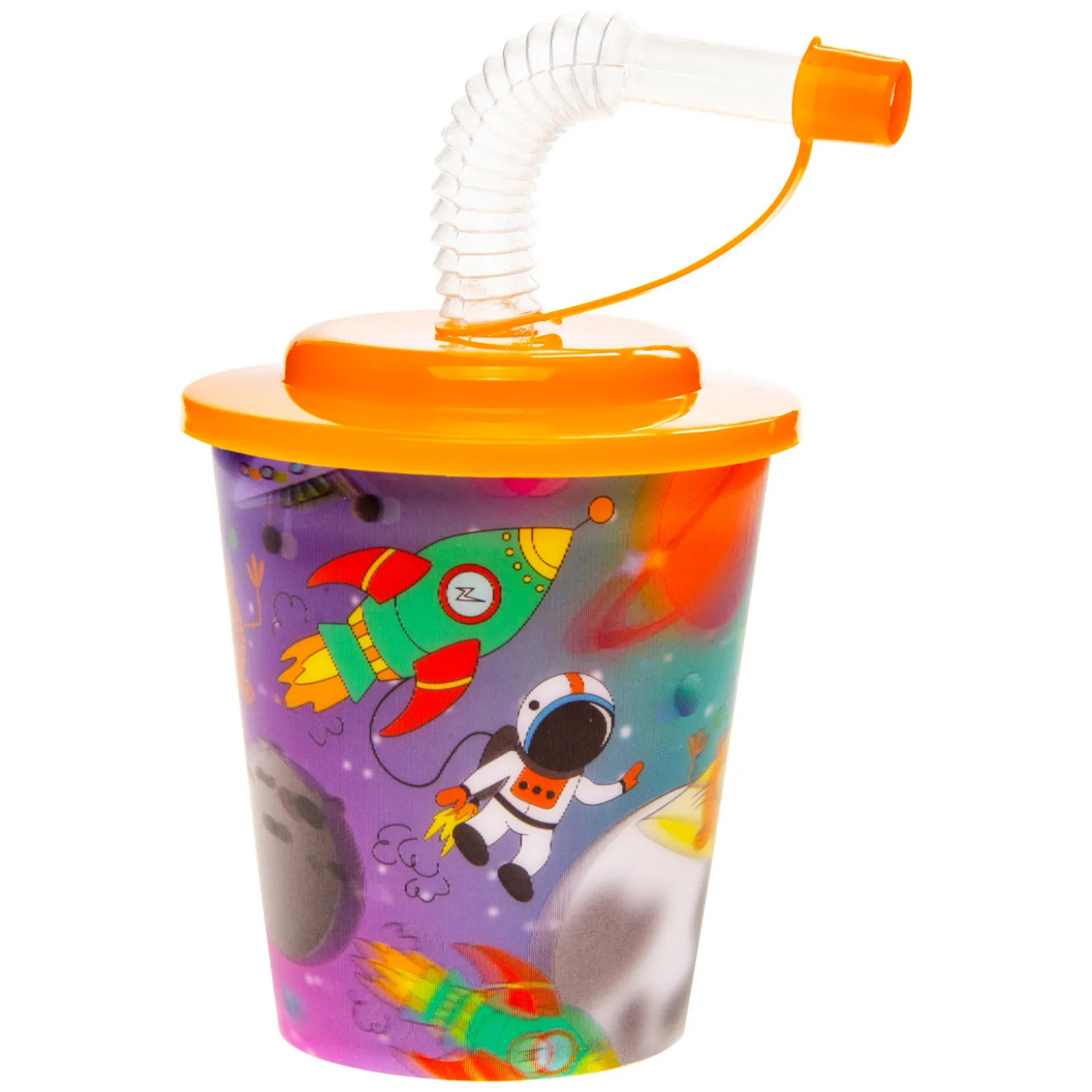 Beker met Deksel en Rietje Ruimte, 12st.