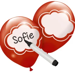 Beschrijfbare Ballonnen Gekleurd, 6st.