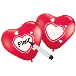 Beschrijfbare Ballonnen Hart, 6st.