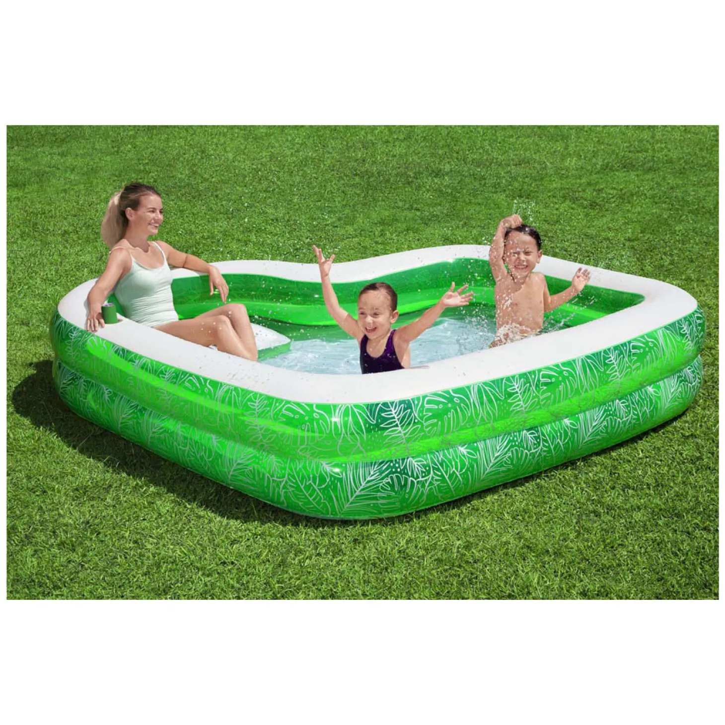 Bestway Familiebad Rechthoek Tropical Paradise met Zitje, 231cm