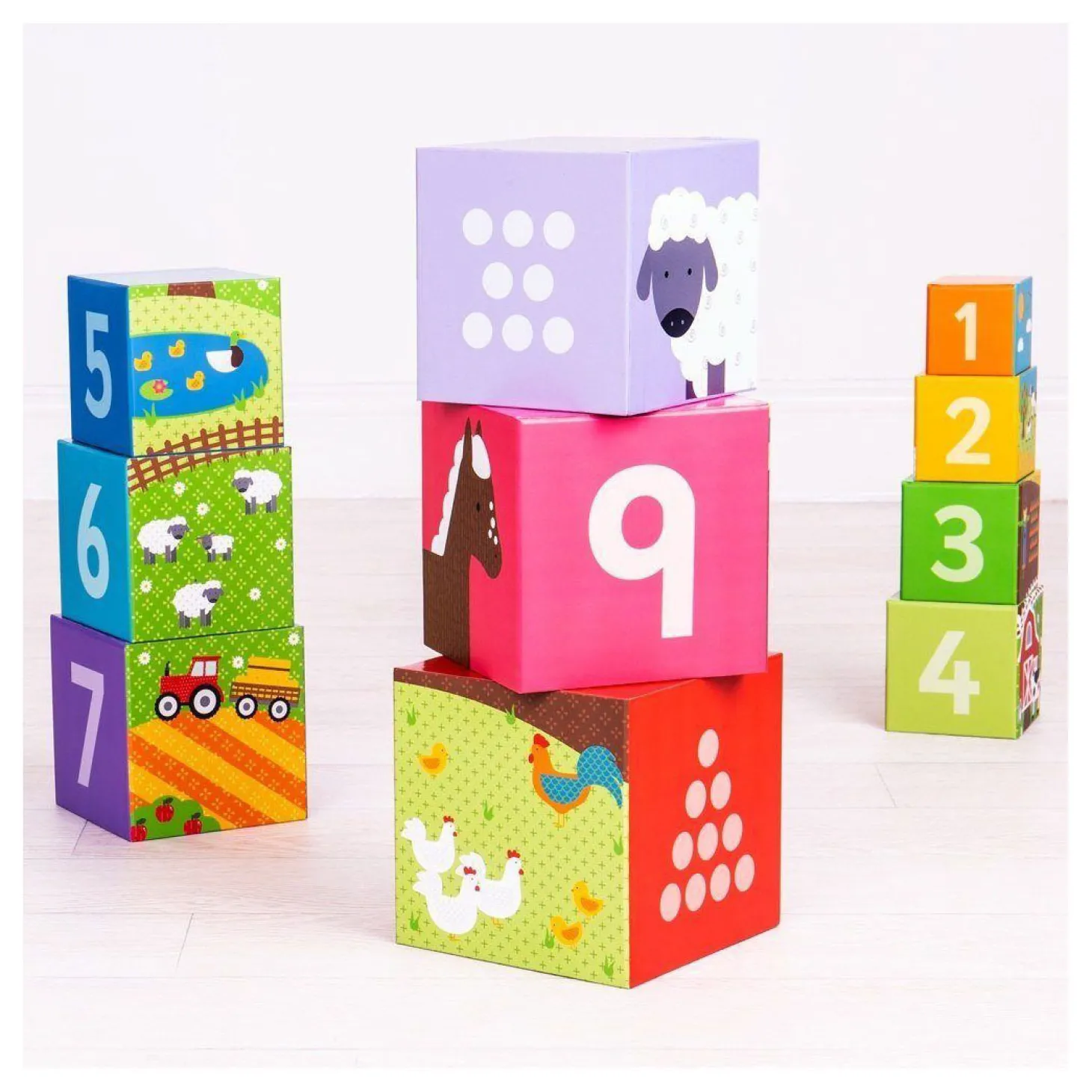 Bigjigs Boerderij Stapeltoren, 10dlg.