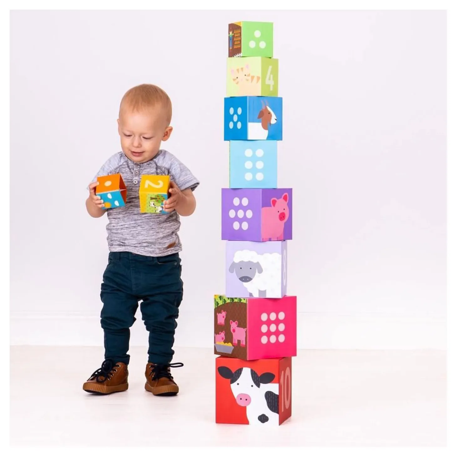 Bigjigs Boerderij Stapeltoren, 10dlg.