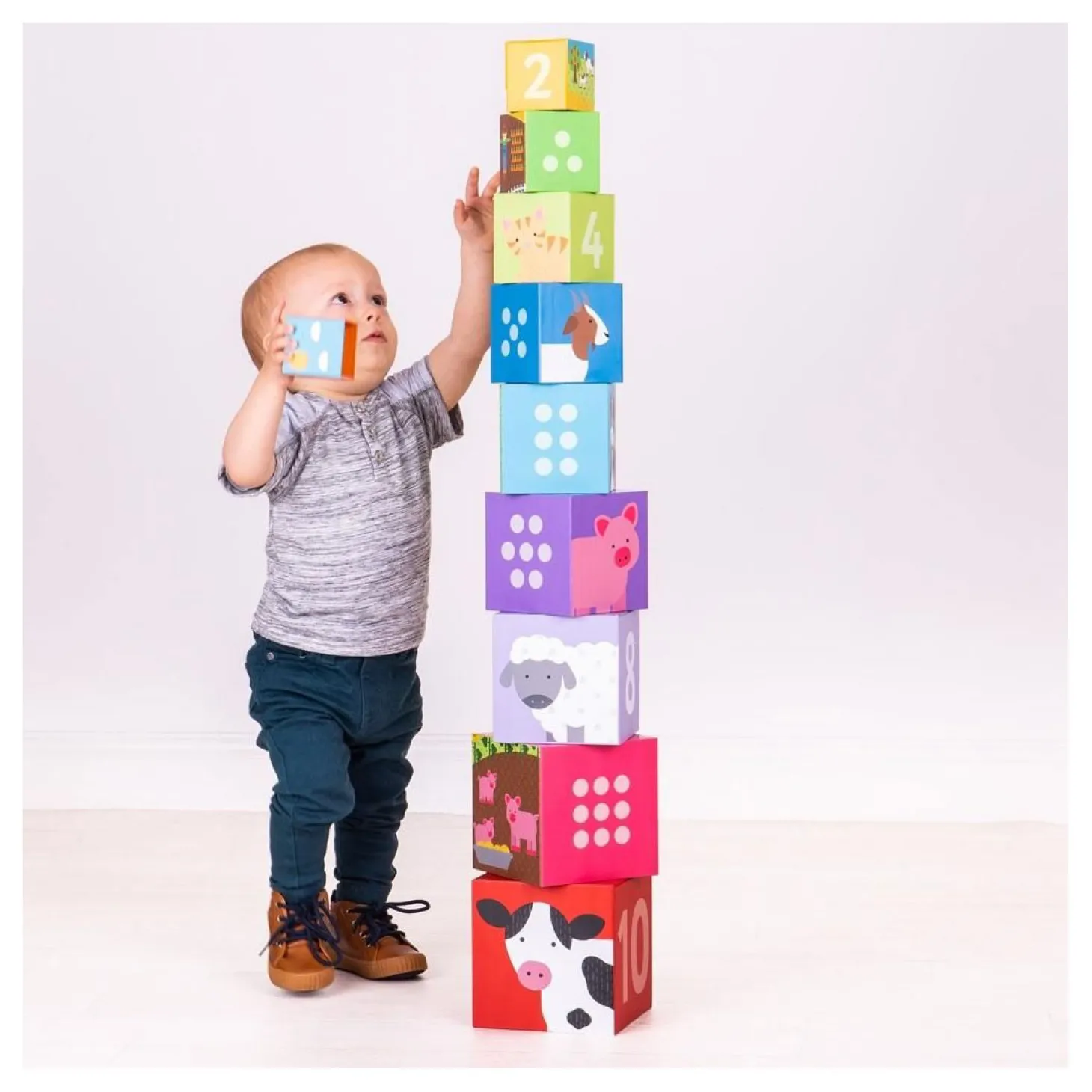 Bigjigs Boerderij Stapeltoren, 10dlg.