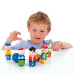 Bigjigs Houten Bowlingset Piraten, 7dlg.