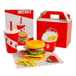 Bigjigs Houten Burger- en Frietset, 48dlg.