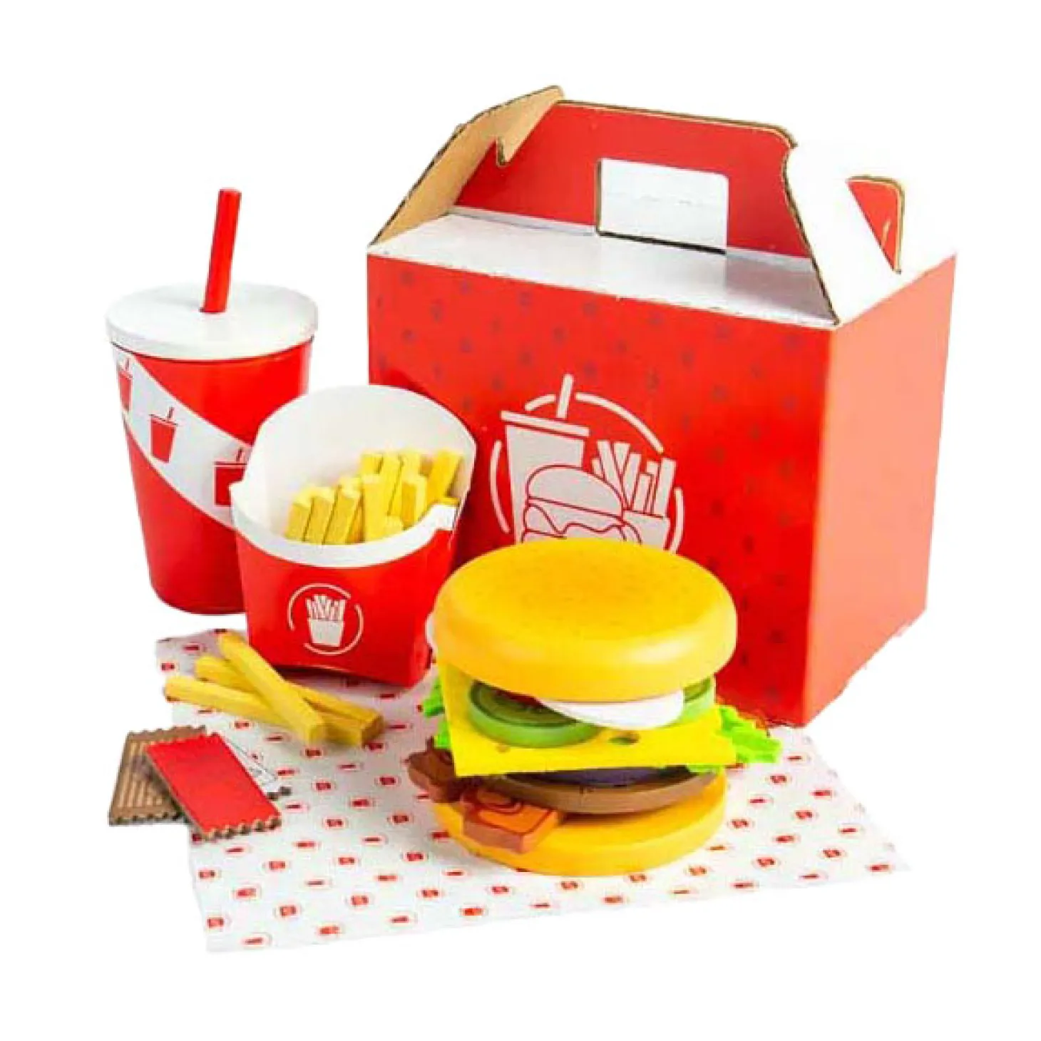 Bigjigs Houten Burger- en Frietset, 48dlg.