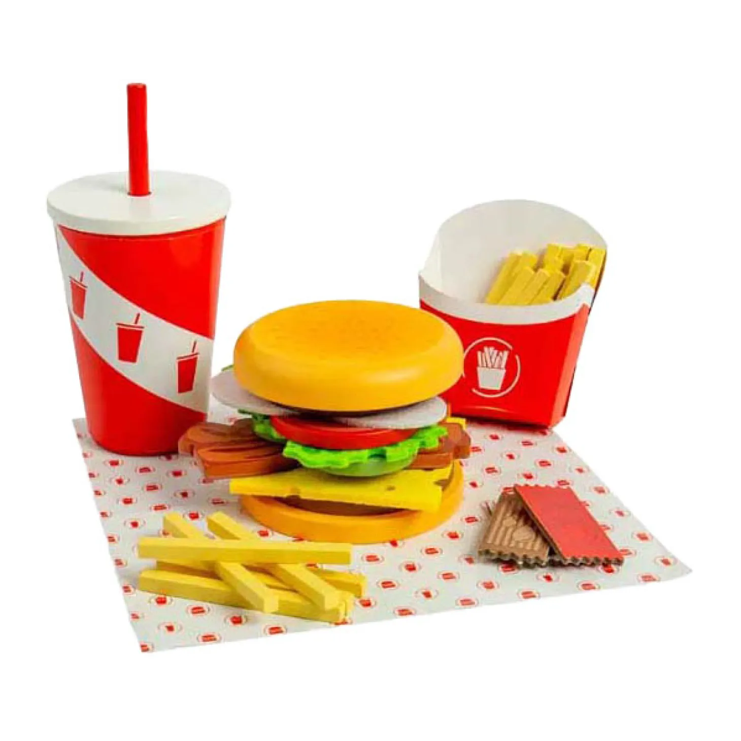 Bigjigs Houten Burger- en Frietset, 48dlg.