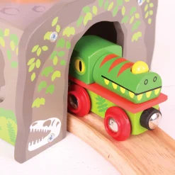 Bigjigs Houten Dino T-Rex Treintunnel