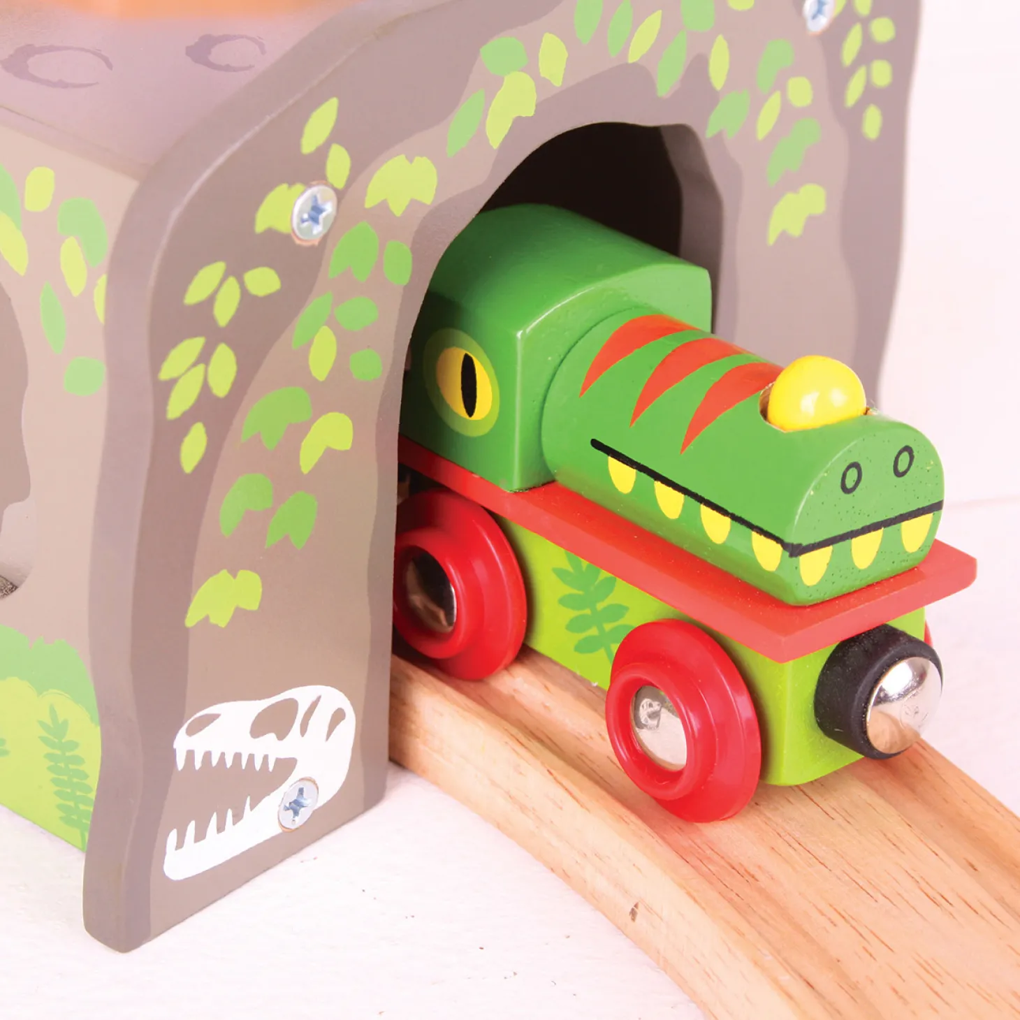 Bigjigs Houten Dino T-Rex Treintunnel