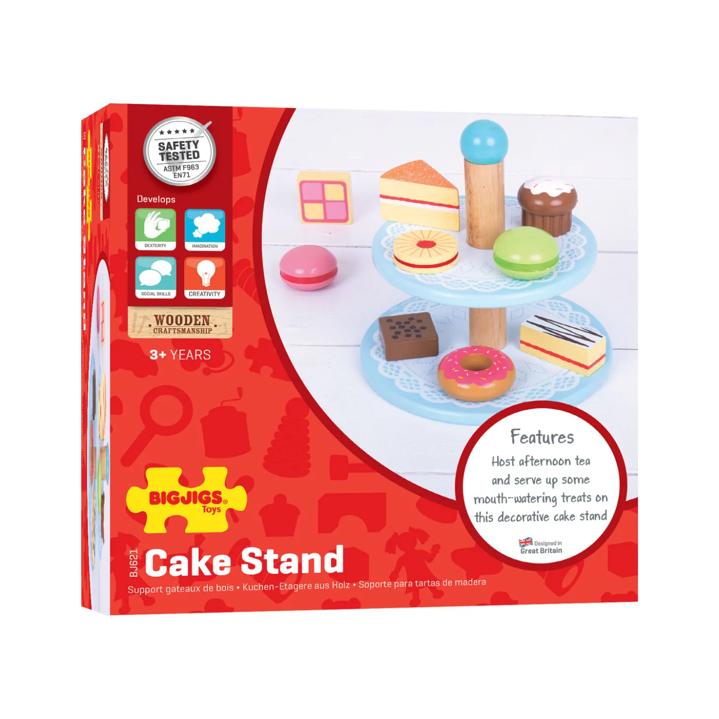 Bigjigs Houten Etagere met Taartjes