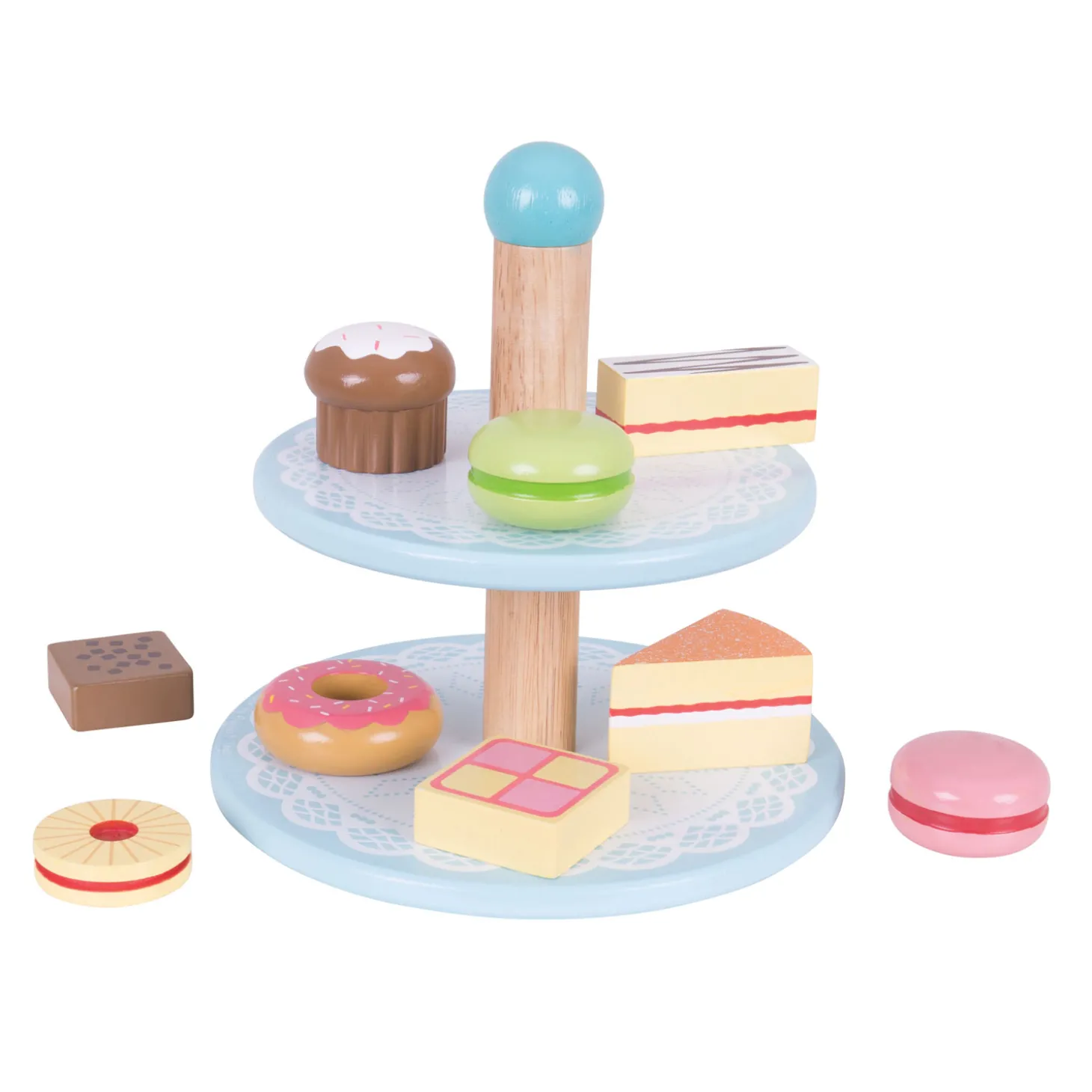 Bigjigs Houten Etagere met Taartjes
