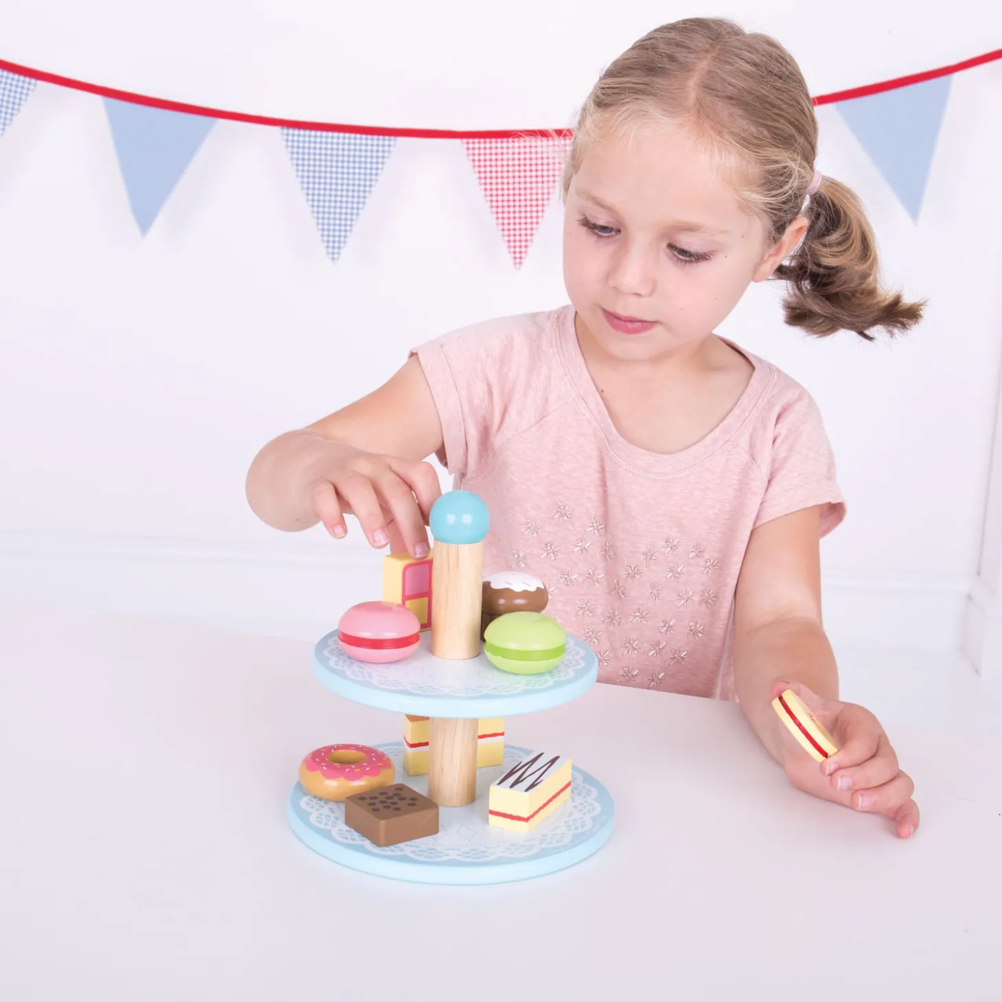 Bigjigs Houten Etagere met Taartjes