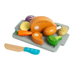 Bigjigs Houten Gebraden Diner Speelset, 12dlg.