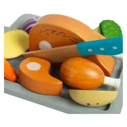 Bigjigs Houten Gebraden Diner Speelset, 12dlg.