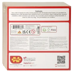 Bigjigs Houten Gekleurde Kralen, 95dlg.