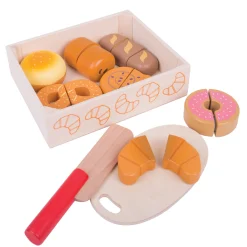 Bigjigs Houten Kistje met Snijbrood, 17dlg.