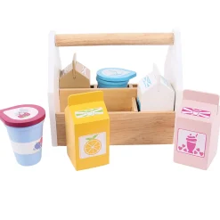 Bigjigs Houten Kistje met Zuivelproducten, 7dlg.