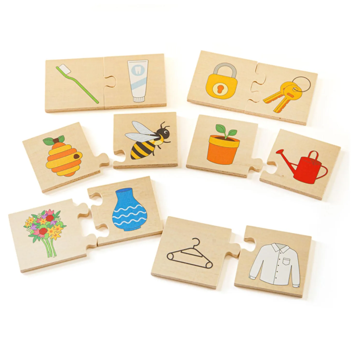 Bigjigs Houten Legpuzzel Dingen Die Samengaan, 32st.