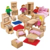 Bigjigs Houten Poppenfamilie met Meubels, 26dlg.