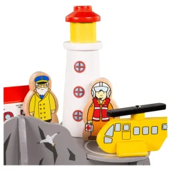 Bigjigs Houten Rails Vuurtoren 4-Wegs Tunnel